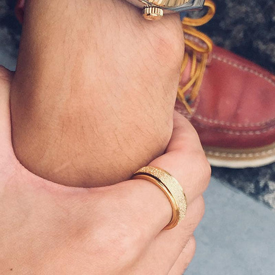 Sandblästrad Roterande Fidget Ring