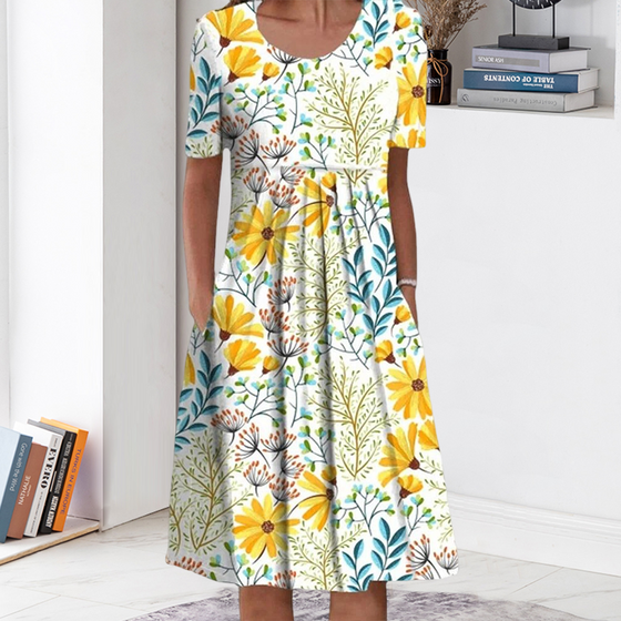 Casual blommig klänning