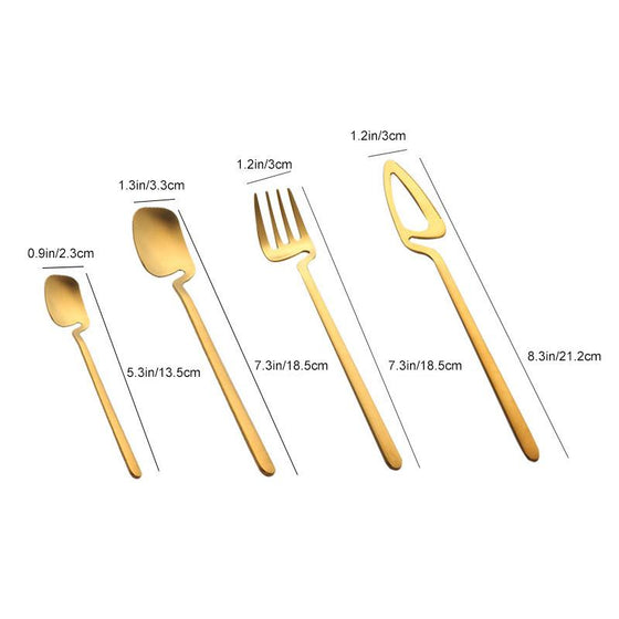 Rostfritt stål porslin gaffel sked Set