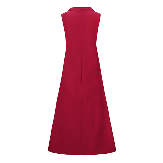 V-ringad tankklänning med fickknapp