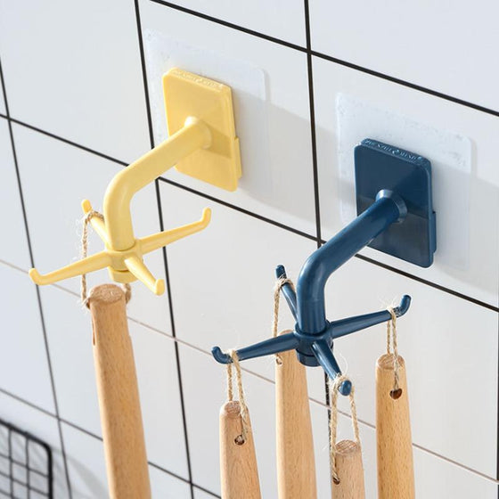 360 ° Roterande förvaringshylla med 4 Krok