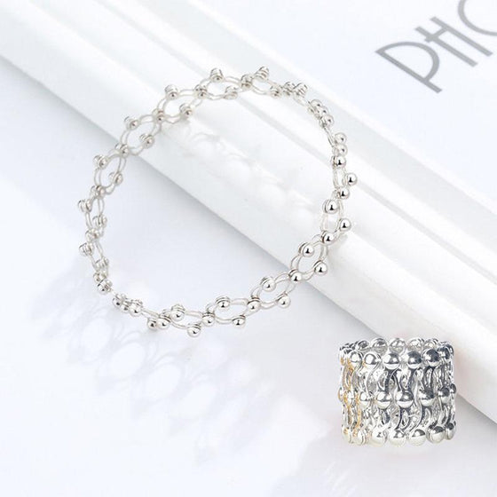 Silver Ring, Armband Och Pussel Smyckeskrin