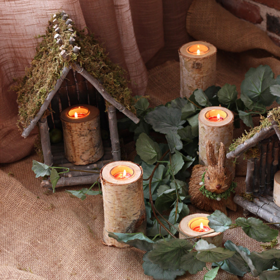 Björkträ Värmeljushållare