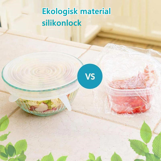 Silikonlock för matlådor, (6 st)