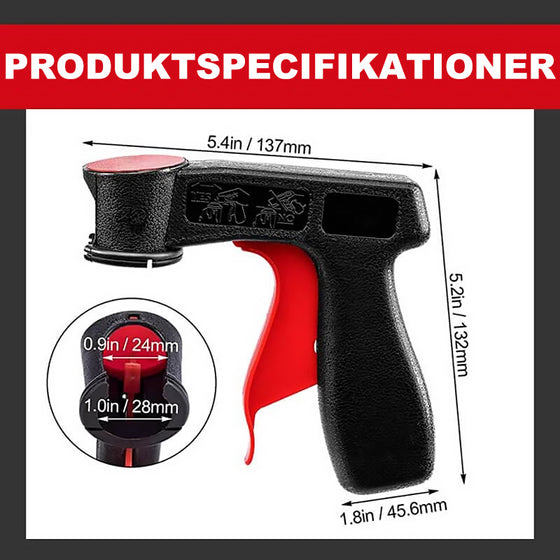 Bärbart sprayhuvud med handtag