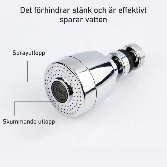 360 ° Vridbar Vattenbesparande Munstycke för kran