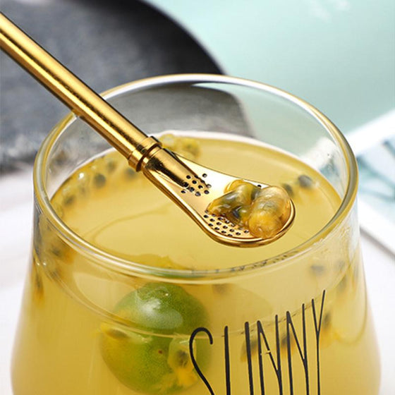 Kaffesked Dricksrör i Rostfritt Stål