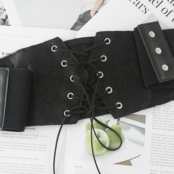 Elastisk stretch-korsett midjebälte för kvinnor