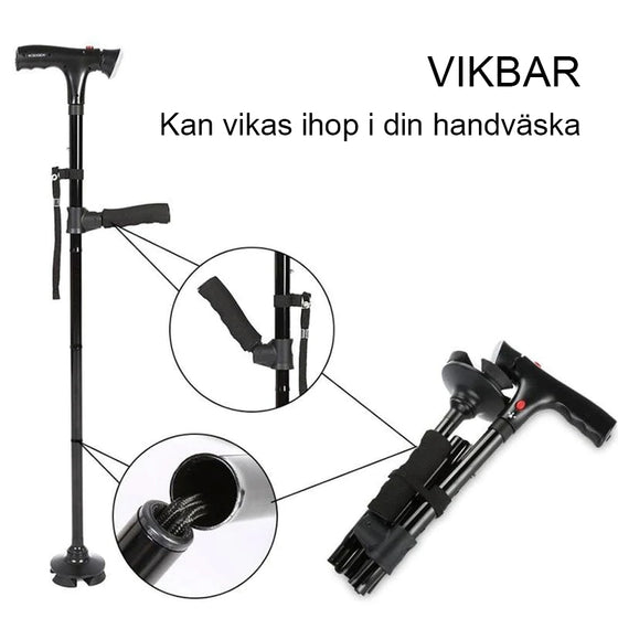 Teleskopisk hopfällbar käpp