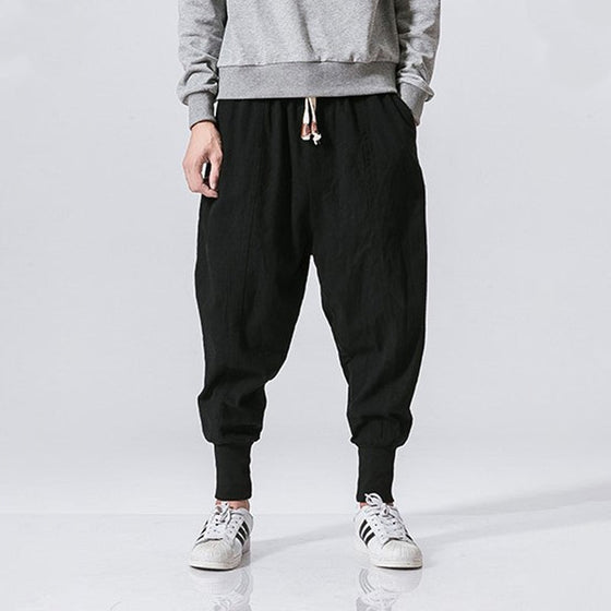 Mönstrade långa fritidsbyxor