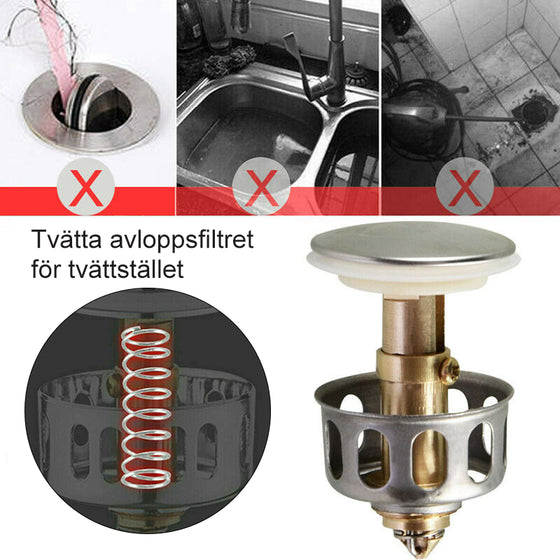 Universell avloppsfilter för tvättställ