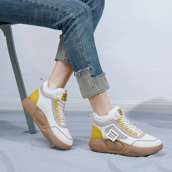 Högtopp fleeceskor med tjock sula för kvinnor