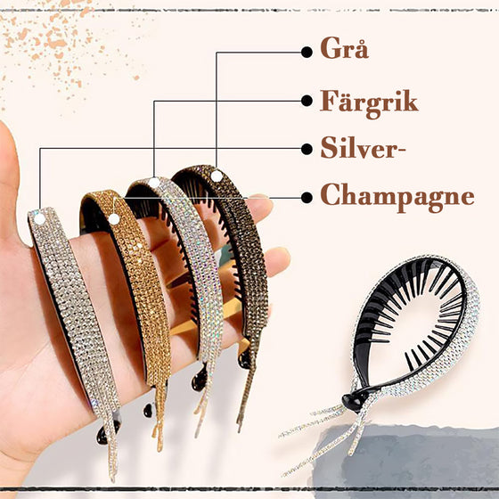 Elegant huvudbonad med Rhinestone Pom Pom