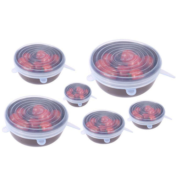 Silikonlock för matlådor, (6 st)