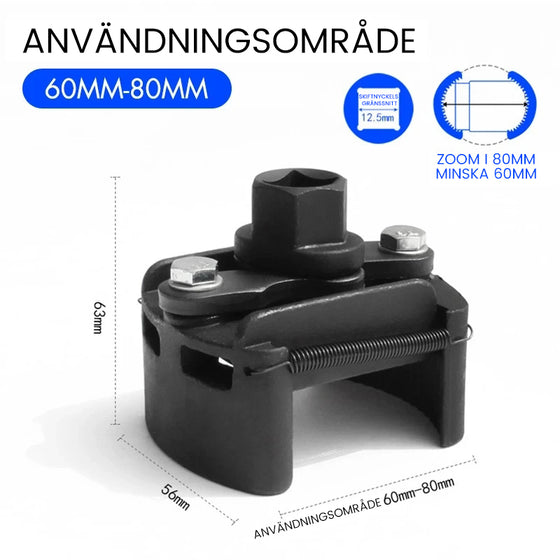 Justerbar Oljefilterskiftnyckel