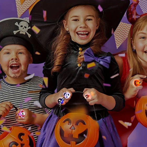 Halloween-glow ring och brosch