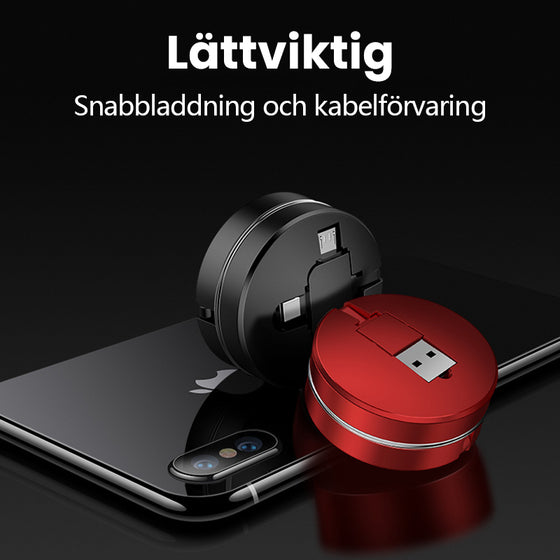3-i-1 infällbar laddningskabel