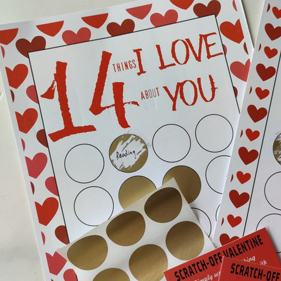 Alla hjärtans Scratch Off-tryck