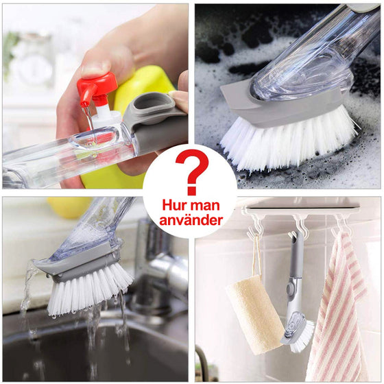 Diskborste med svamp | Behållare för diskmedel