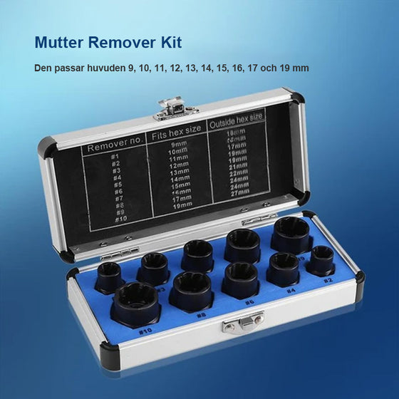 Mutterdragarsats - Ta bort skadade muttrar