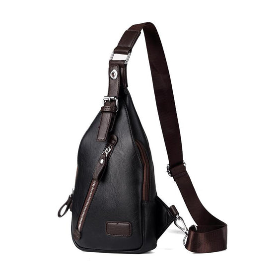 En axel crossbody-läder Bröstväska