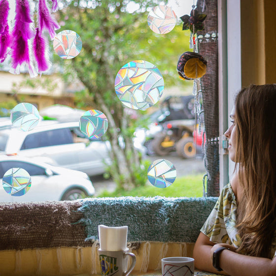 Färgglada glasklistermärken