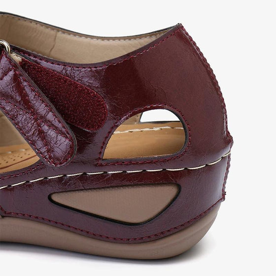 Damer Retro Runda Tå Kors Spänne Sandaler