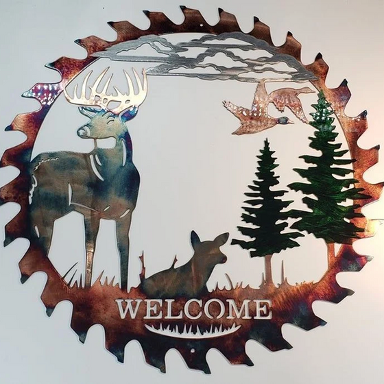 Metall Sågblad Väggdekor | Vintage heminredning