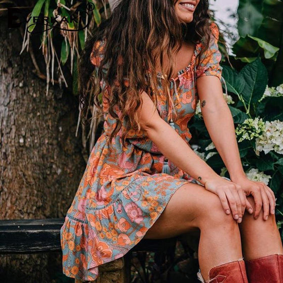 Blommig Dam Klänning