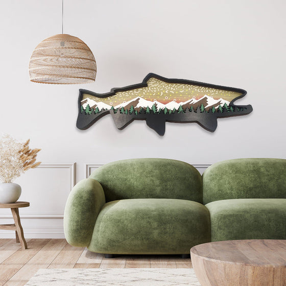 Trä öring konst landskap väggdekor