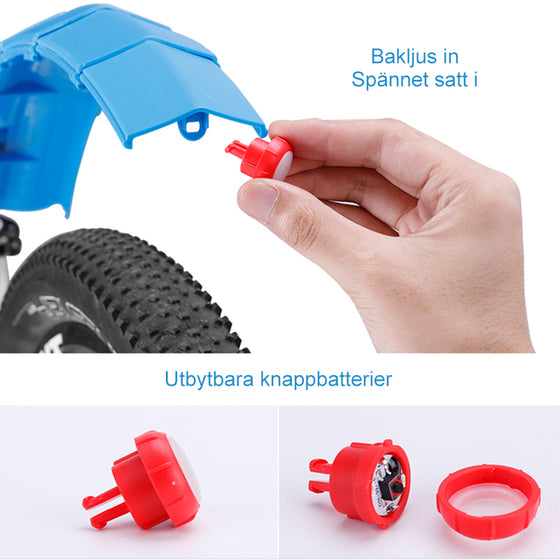 Cykel infällbar stänkskärm med bakljus