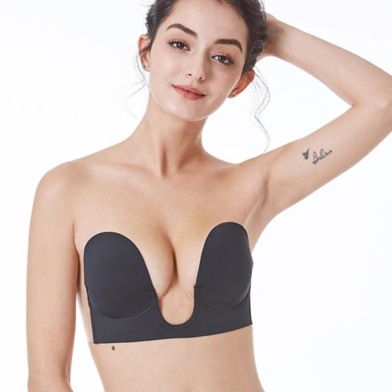 U-dykning självhäftande axelbandslös bh