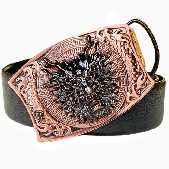 Modepunk bälte i äkta läder för män