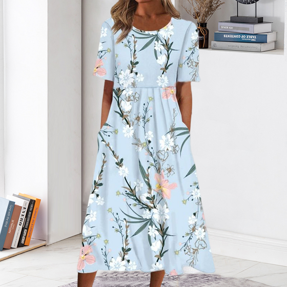 Casual blommig klänning