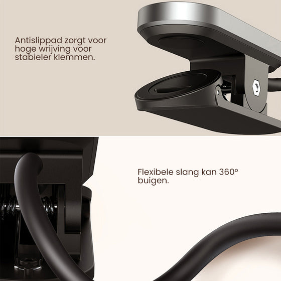 Bärbar USB uppladdningsbar LED-peklampa med klämma