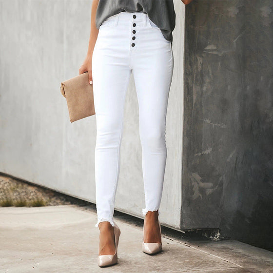 pennbyxor i stretch med knappar