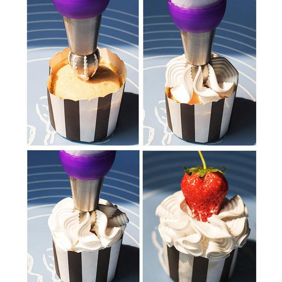 Packad med 8 tyllrörspåsar för tårtdekorationer (uppsättning om 22 delar)