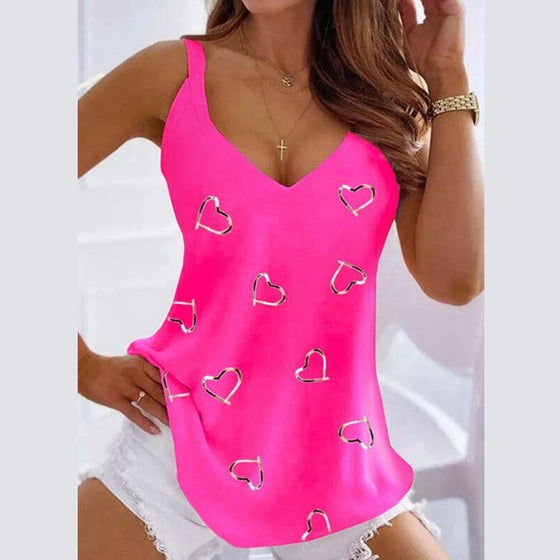 Ärmlöst tank top med hjärttryck