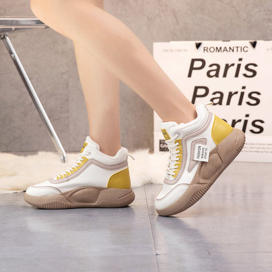 Högtopp fleeceskor med tjock sula för kvinnor