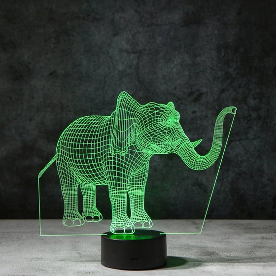 Elephant 3d illusionslampa