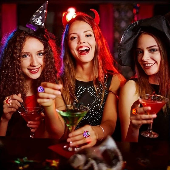 Halloween-glow ring och brosch