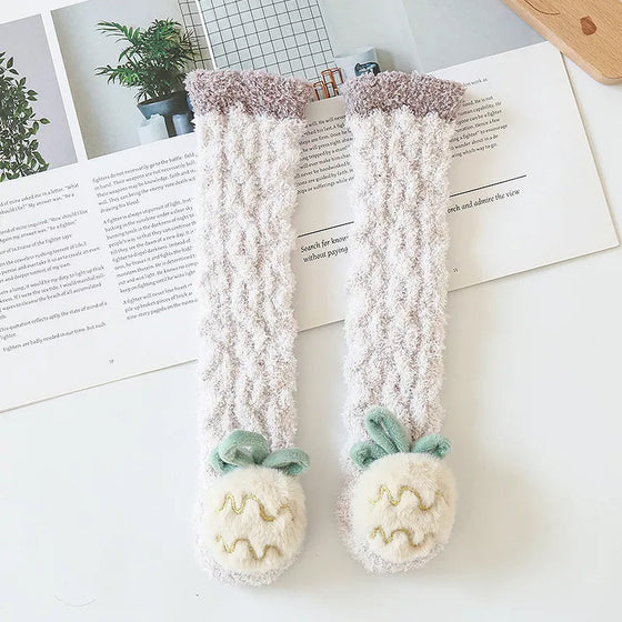 Baby Vinter Fluffy Fuzzy Slipper Sockor