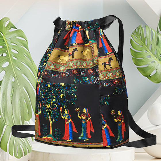 Dragsnöre Hopfällbar Sport Ryggsäck med Stor Kapacitet