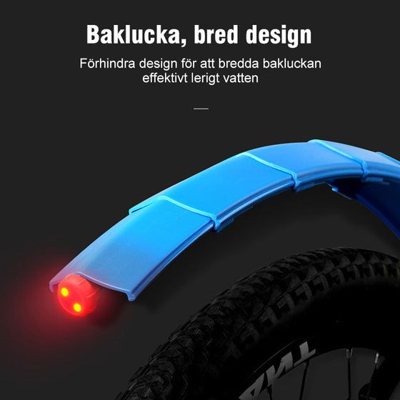 Cykel infällbar stänkskärm med bakljus