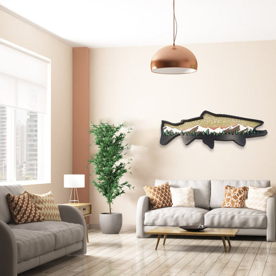 Trä öring konst landskap väggdekor