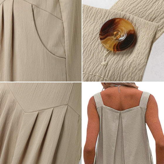 Rejäla byxor med breda ben i ett stycke med knappar