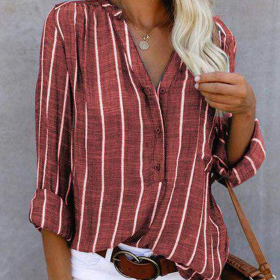 Randig skjorta för kvinnor