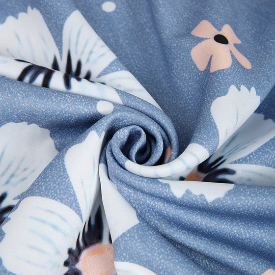 Tryckt kortärmad klänning