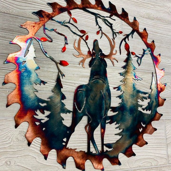 Metall Sågblad Väggdekor | Vintage heminredning