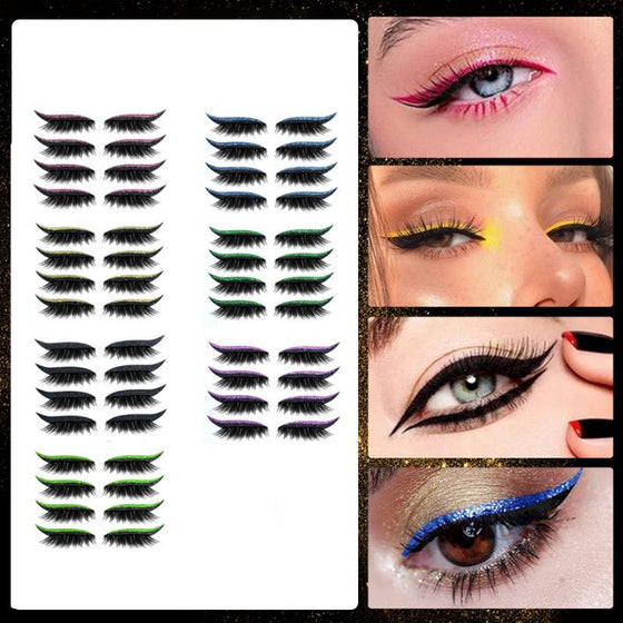 Återanvändbara eyeliner- och ögonfransklistermärken (4 par)